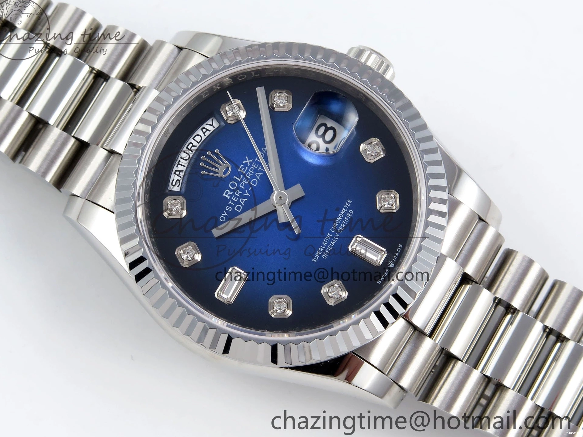 Diamonds 36 A2836 Dial on Day SS Edition Blue Date Best SS TWSF Bracelet 0411